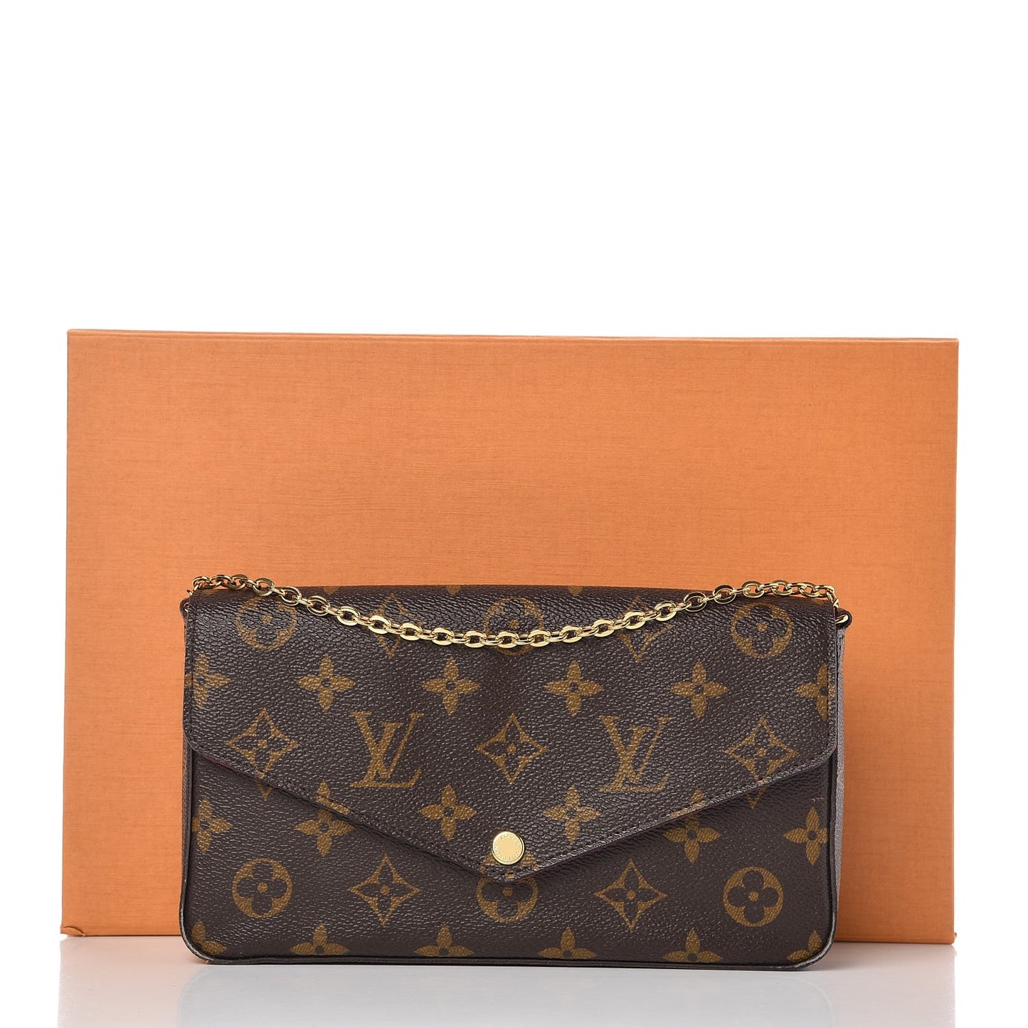 Monogram Pochette Felicie Chain Wallet Fuchsia