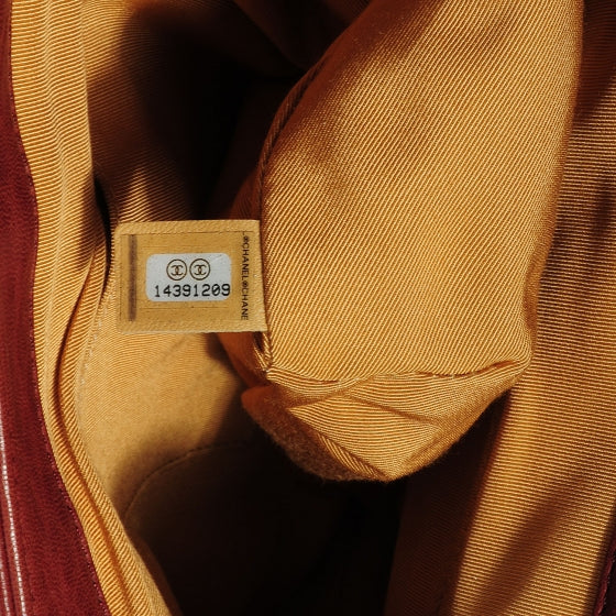 Washed Lambskin Chain Around Large Messenger Bag Burgundy