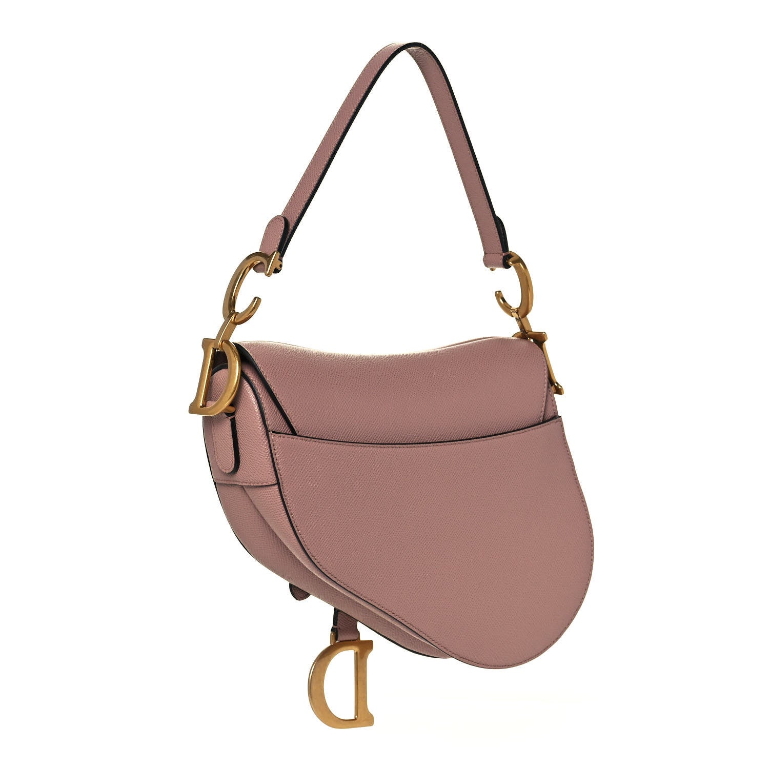 Christian Dior Grained Calfskin Saddle Bag Pink 3 of 13