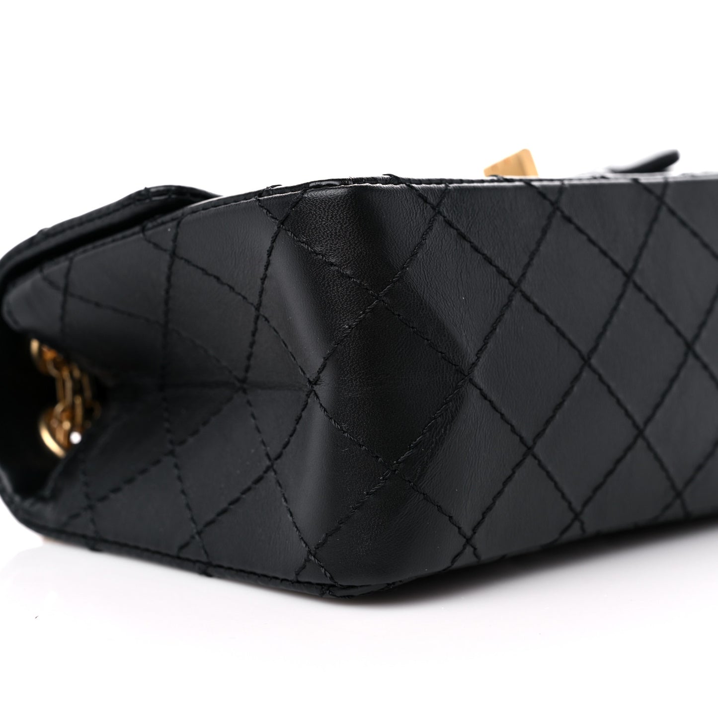 Aged Calfskin Quilted 2.55 Reissue Mini Flap Black