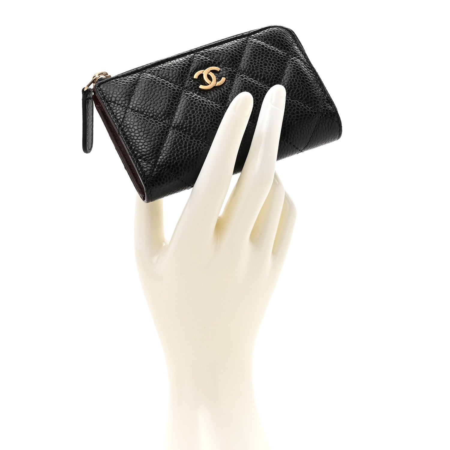 Chanel Caviar Quilted Zip Coin Purse Black 2 of 8
