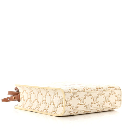 Celine Triomphe Canvas Calfskin Mini Vertical Cabas White 4 of 8