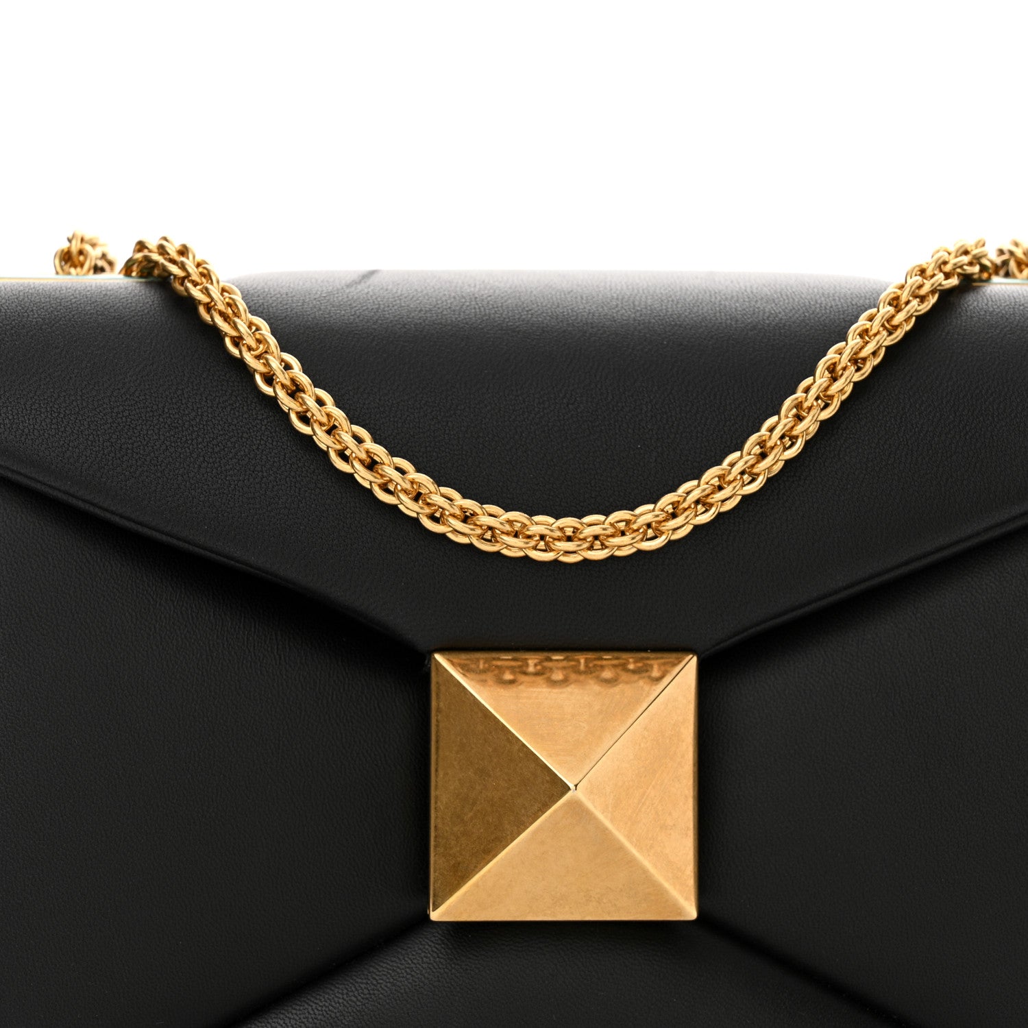 Valentino Garavani Nappa One Stud Chain Clutch Black 7 of 10