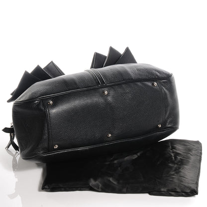 Saint Laurent Pebbled Leather Large Y Bow Tote Black 4 of 8