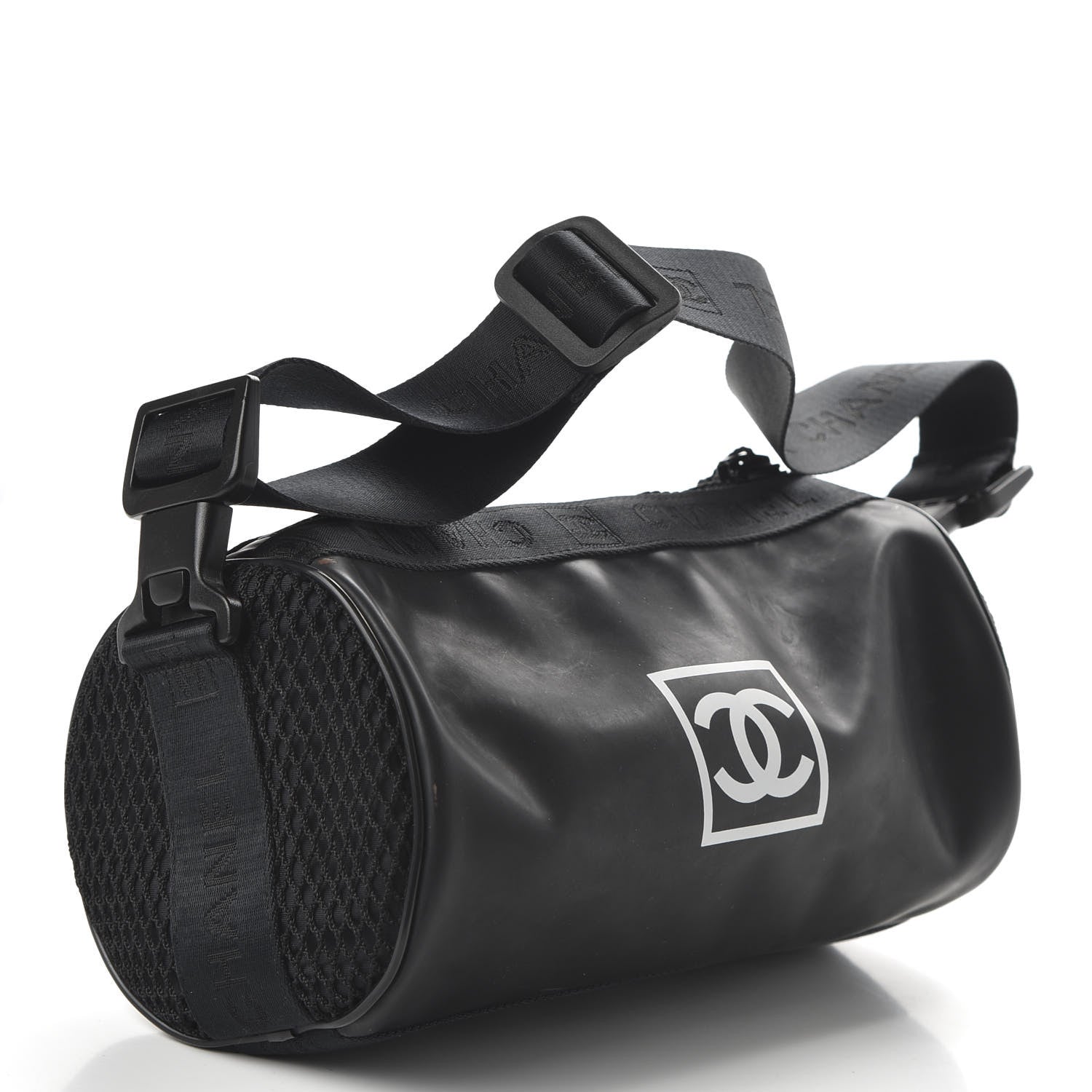 Chanel Rubber Nylon Mesh Small Sport Duffle Black 3 of 12