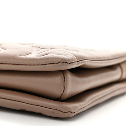 Louis Vuitton Lambskin Embossed Monogram Coussin MM Taupe 9 of 9