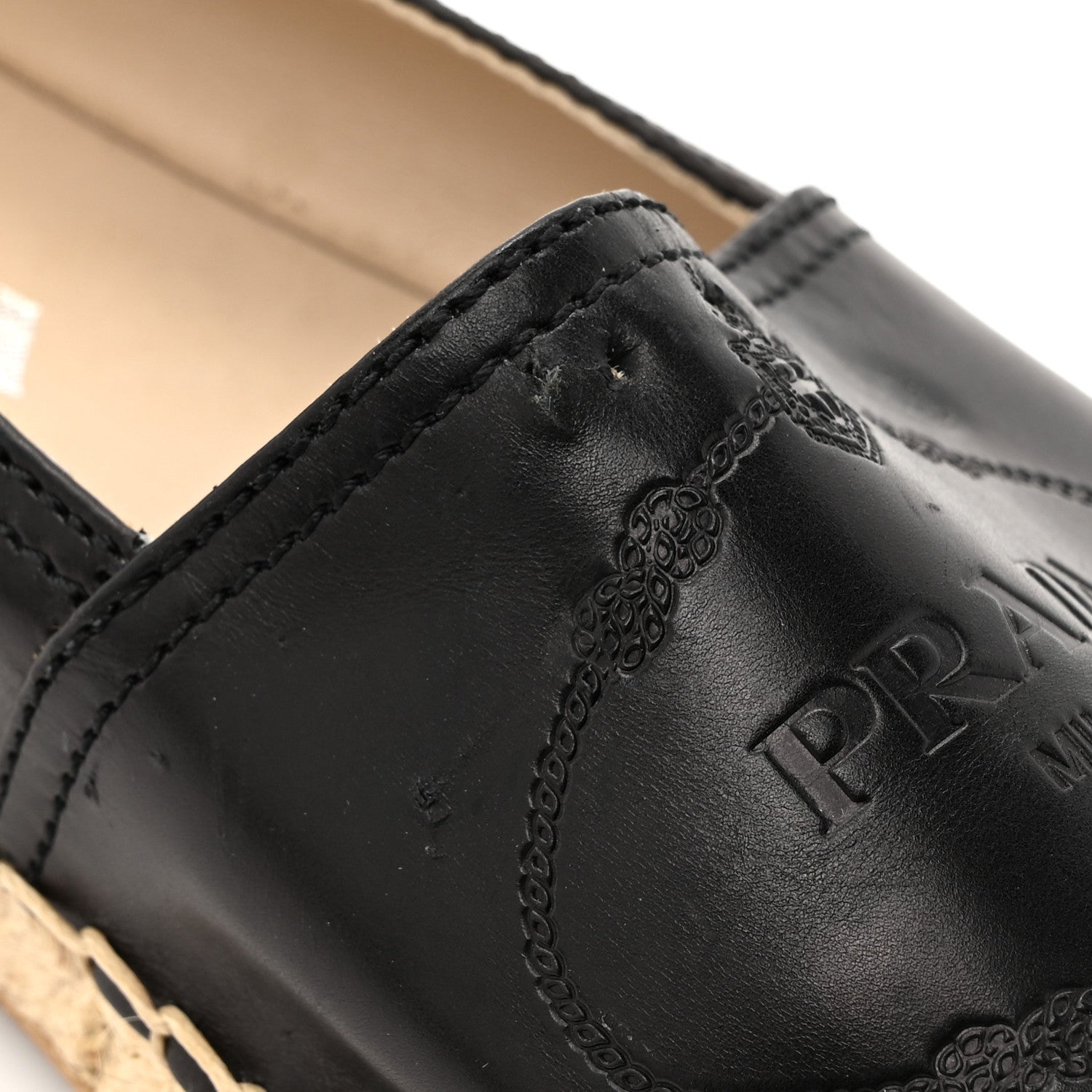 Prada Nappa Logo Cap Toe 20mm Espadrilles 37 Black 14 of 14