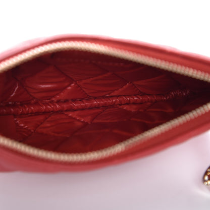 Chanel Lambskin Quilted Small Casino Cosmetic Case Red 5 of 9