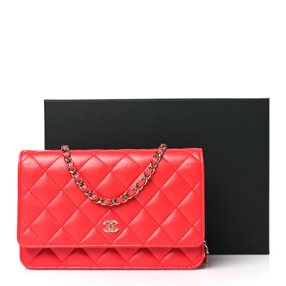 Chanel Caviar Quilted Wallet on Chain WOC Red 12 of 12