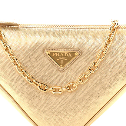 Prada Saffiano Lux Triangle Shoulder Bag Platino 8 of 10