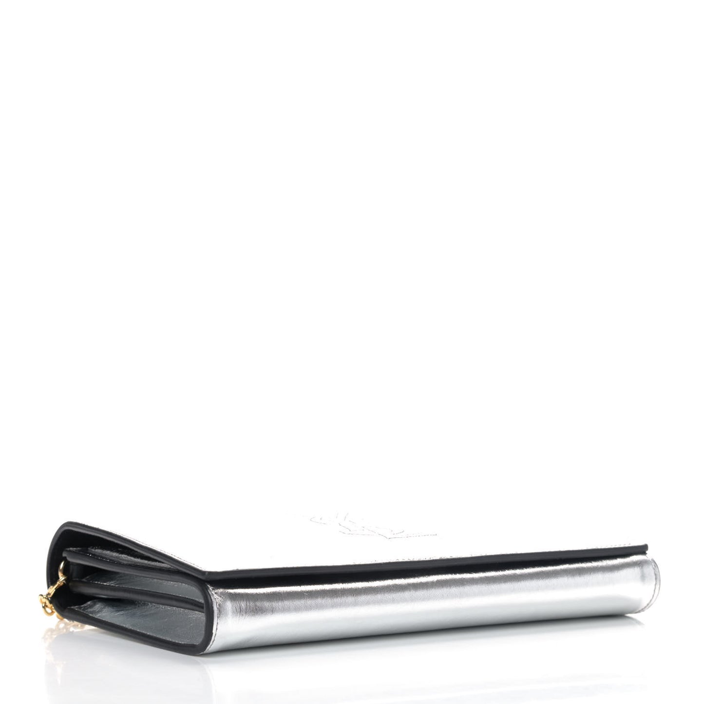 Metallic Calfskin Monogram Belle de Jour Chain Clutch Silver