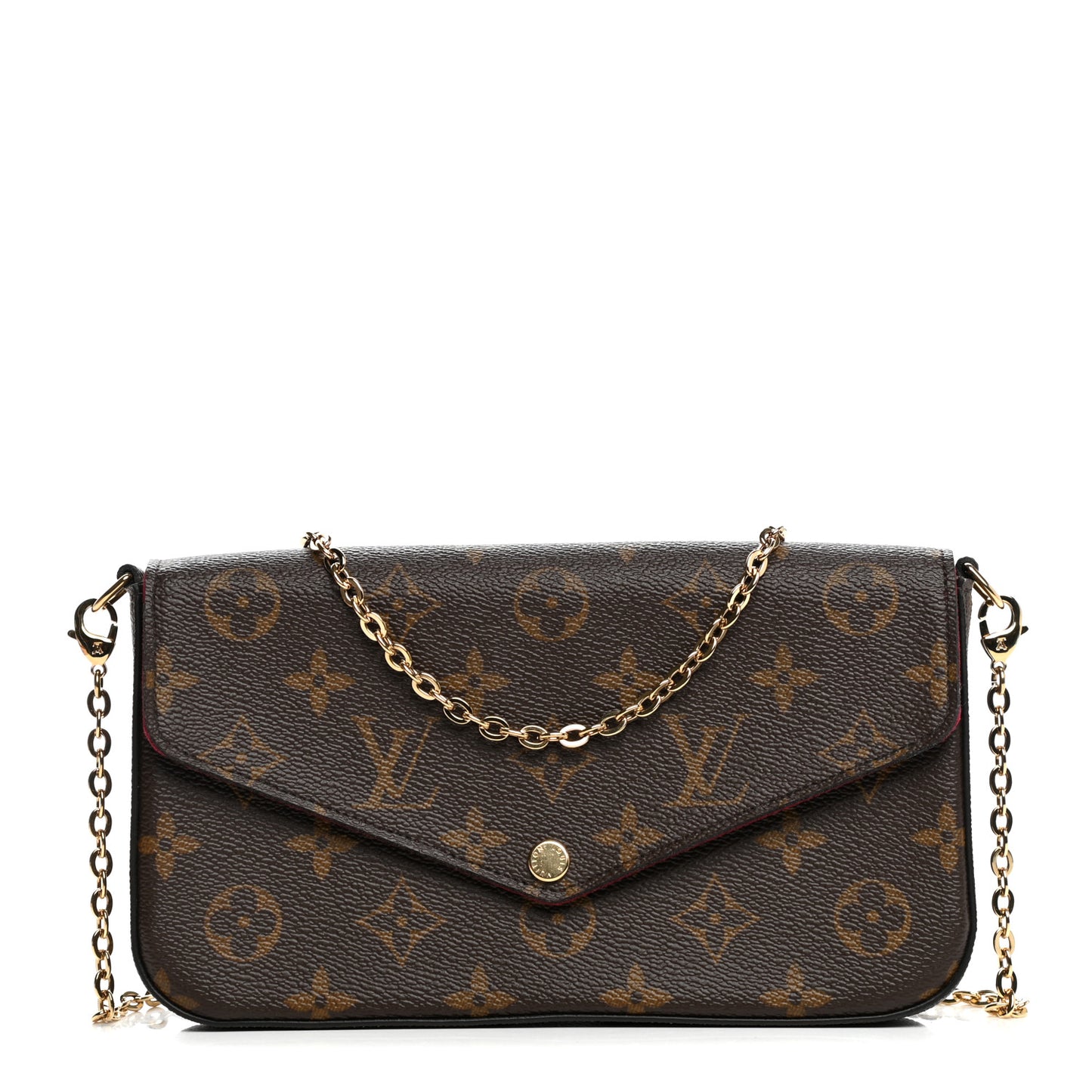 Monogram Pochette Felicie Chain Wallet Fuchsia