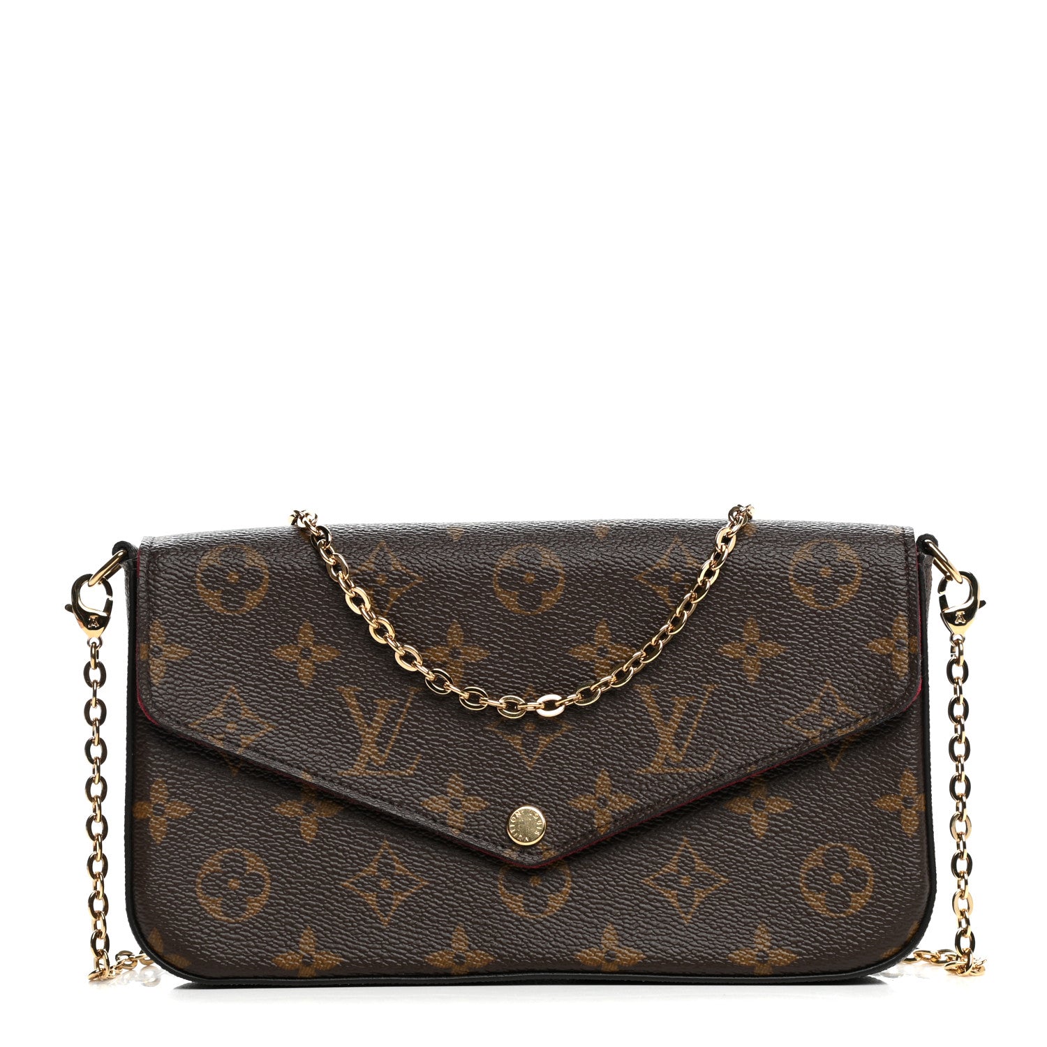 Louis Vuitton Monogram Pochette Felicie Chain Wallet Fuchsia 1 of 11