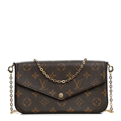 Louis Vuitton Monogram Pochette Felicie Chain Wallet Fuchsia 1 of 11