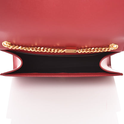 Saint Laurent Grain De Poudre Medium Monogram Kate Satchel Red 5 of 10
