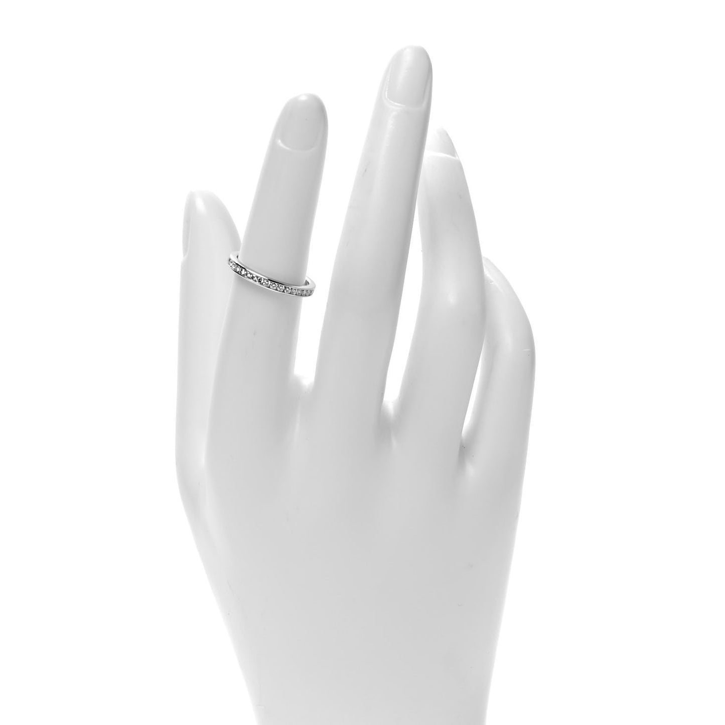 Platinum Diamond .25ct Half Circle Wedding Band Ring 50 5.25