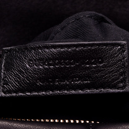 Saint Laurent Lambskin Quilted Toy Loulou Puffer Monogram Chain Satchel Black 16 of 23
