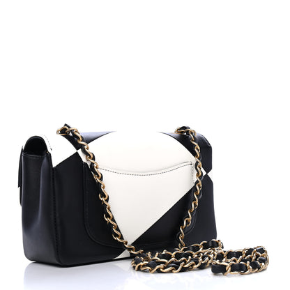 Chanel Lambskin Geometric Patchwork Mini Flap Black White 2 of 4