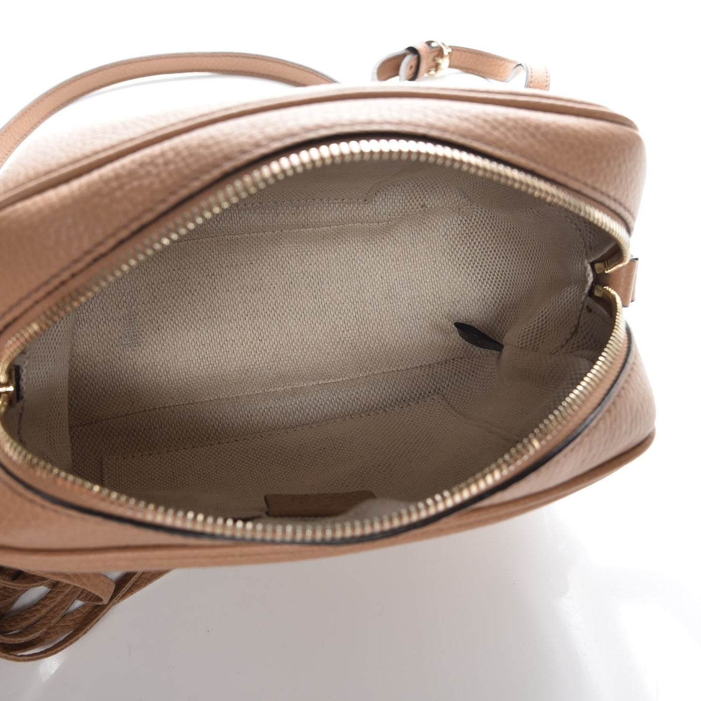 Pebbled Calfskin Small Soho Disco Bag Rose Beige