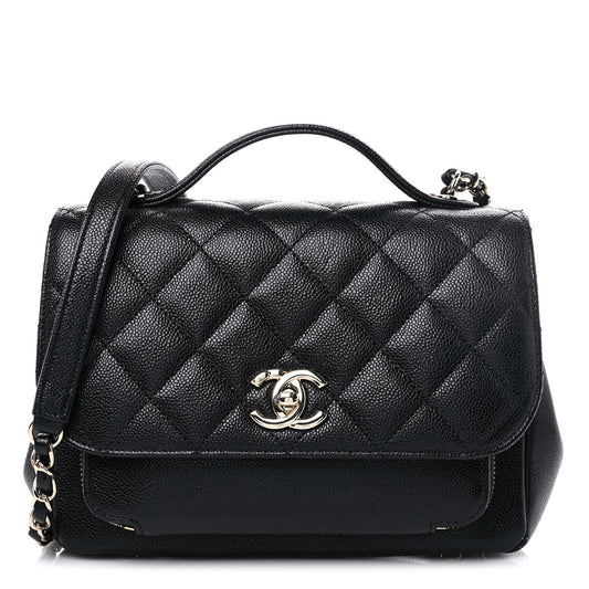 Caviar Quilted Medium Business Affinity Flap Black
