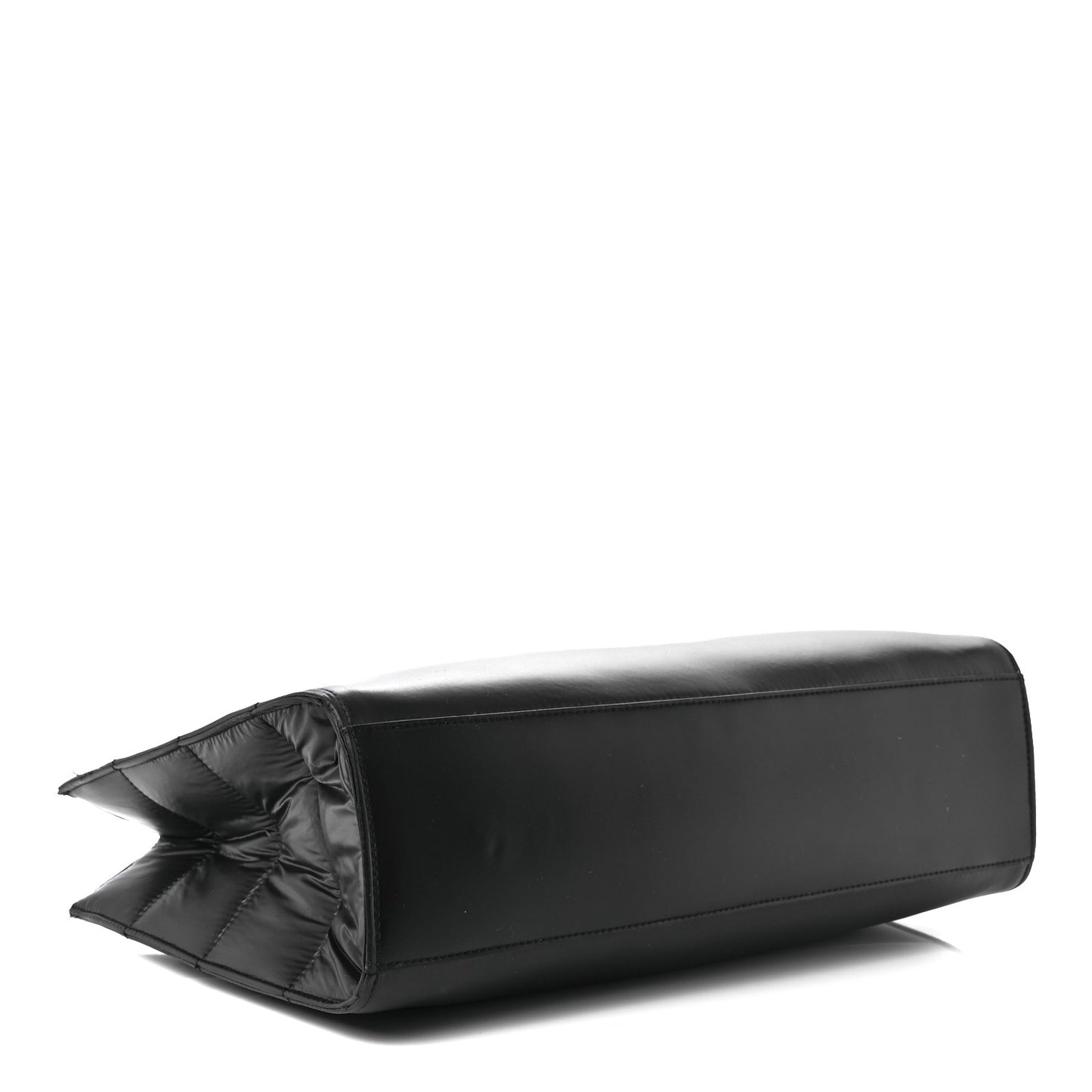 Nylon Medium Puff Shopping Bag Black