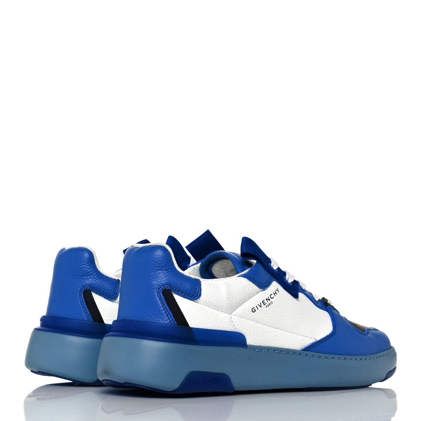 Calfskin Wing Low Top Sneakers 41.5 Blue