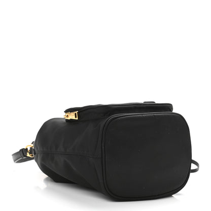 Prada Saffiano Tessuto Nylon Mini Bucket Crossbody Bag Black 4 of 10