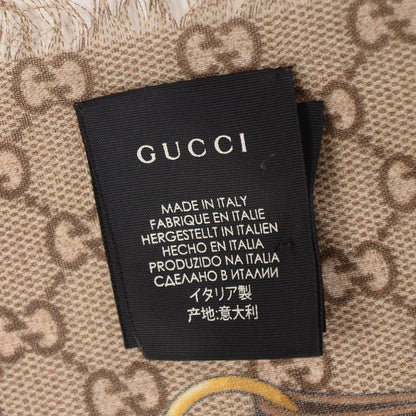 Gucci Wool Jacquard GG Monogram Big Panshie Fringe Shawl Sun Beige 3 of 6
