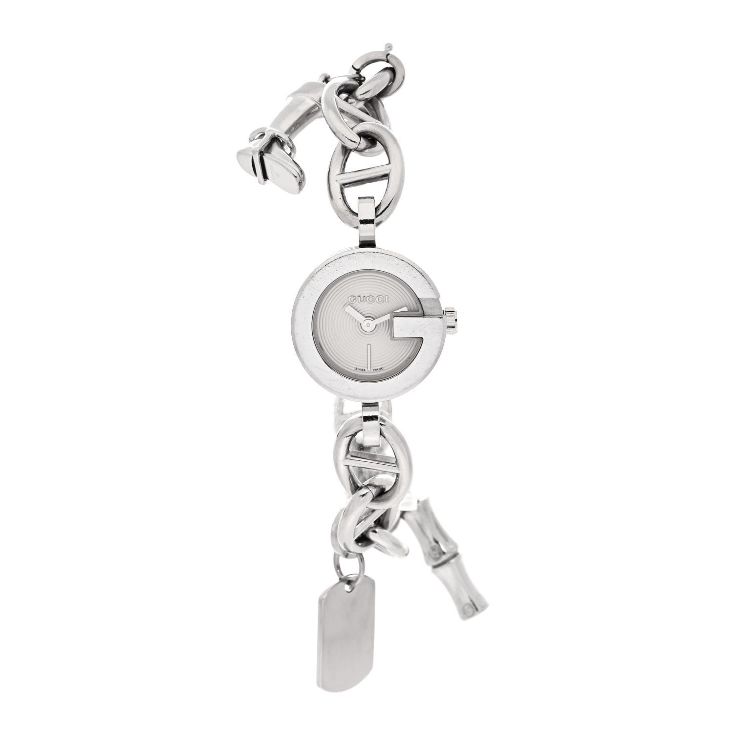 Gucci Stainless Steel 22mm G Charms Quartz Watch 1 of 4