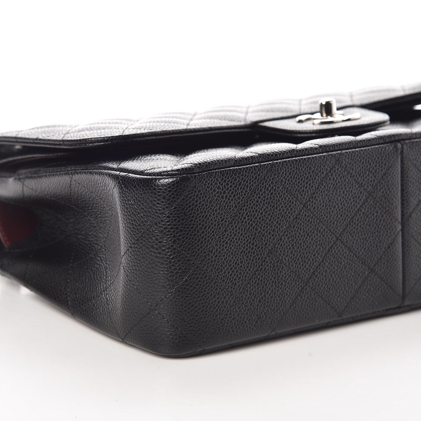 Caviar Quilted Jumbo Double Flap Black