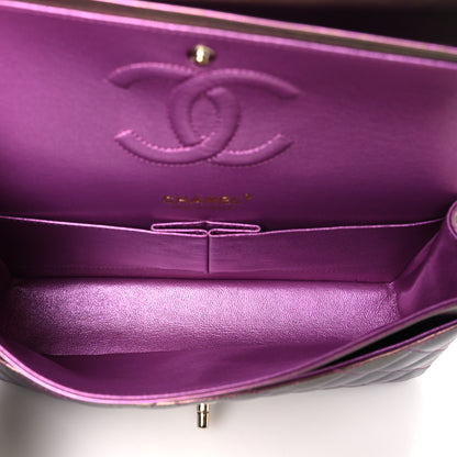Chanel Iridescent Lambskin Quilted Medium Double Flap Purple 5 of 10