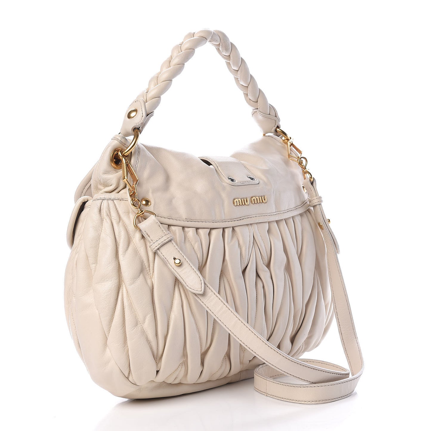 Nappa Matelasse Coffer Hobo Bianco