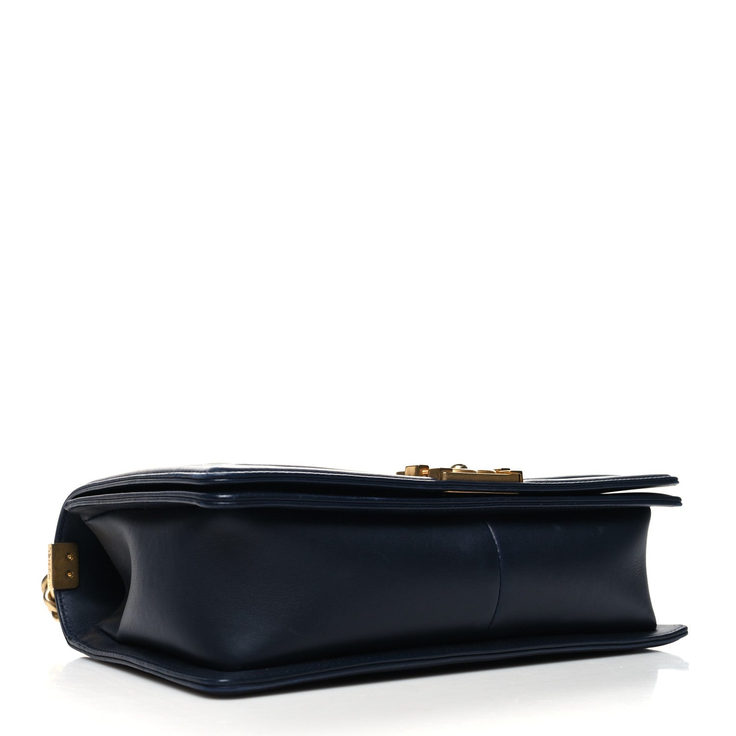 Chanel Calfskin Caviar Suede Chevron New Medium Boy Flap Navy 4 of 11
