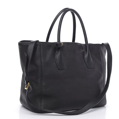 Prada Vitello Daino Tote Black 4 of 10