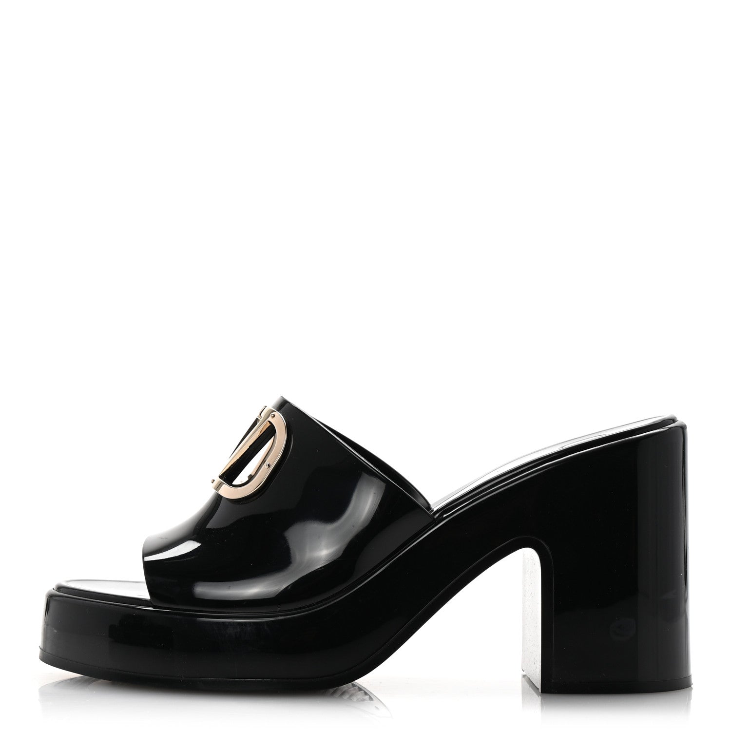 Valentino Garavani Rubber VLogo PM Platform Slide Sandals 39 Black 1 of 13
