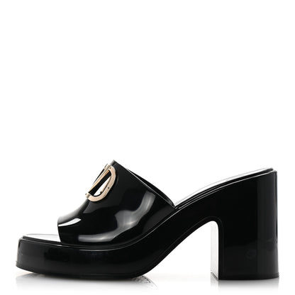 Valentino Garavani Rubber VLogo PM Platform Slide Sandals 39 Black 1 of 13