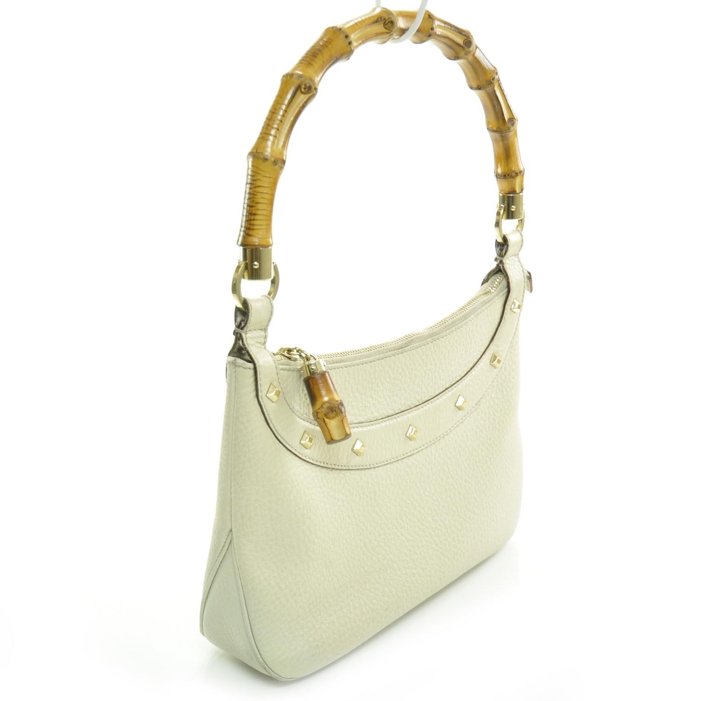 Leather Anita Bamboo Top Handle Bag
