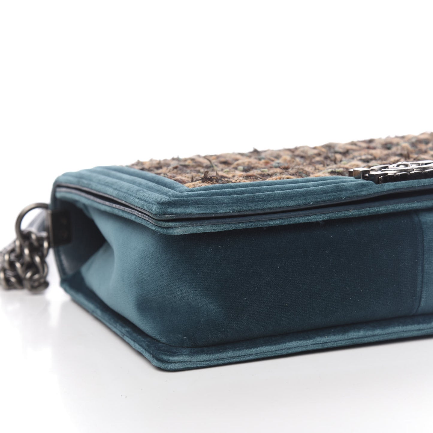 Velvet Tweed Large Boy Flap Green