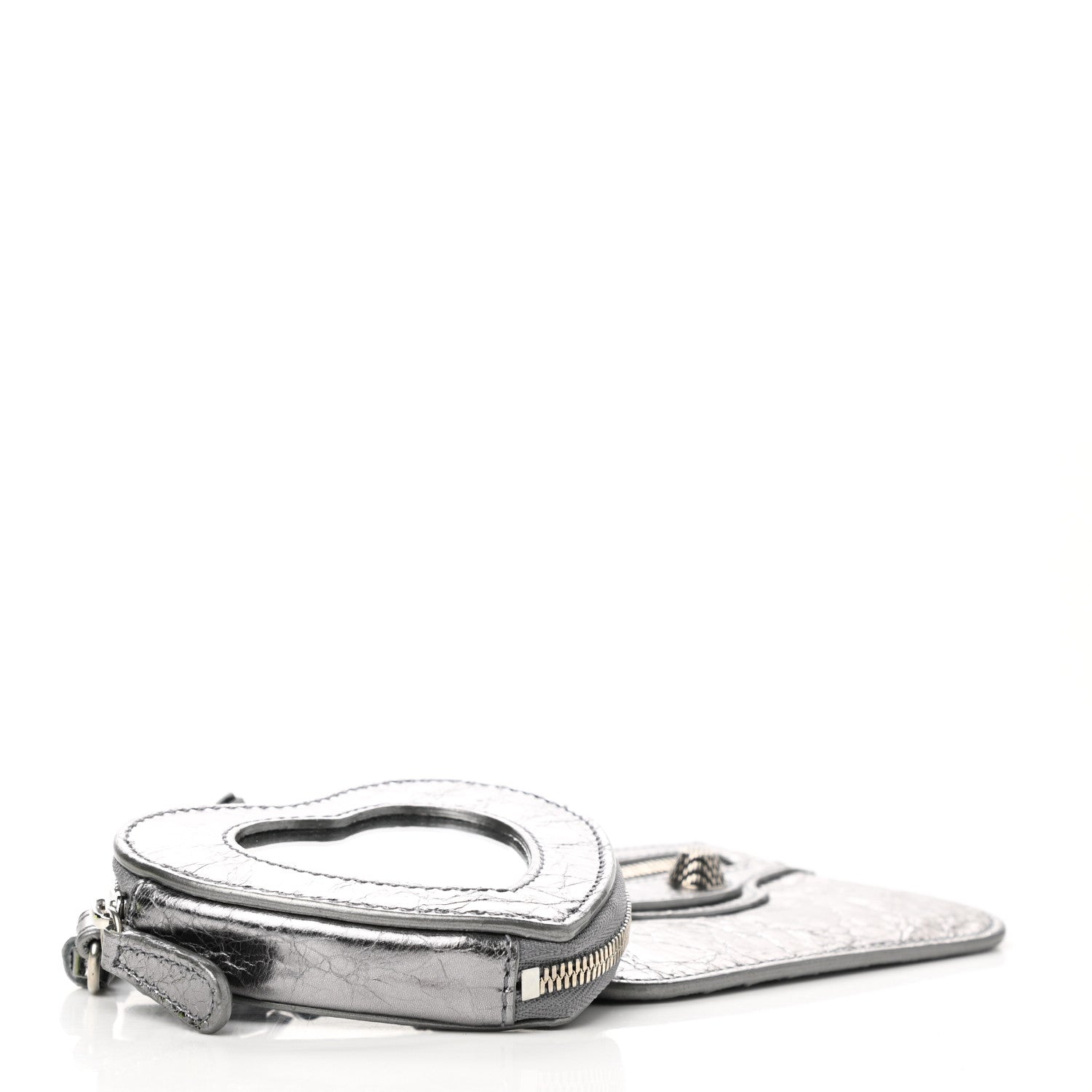 Balenciaga Agneau Le Cagole Clip On Card Mirror Gunmetal 4 of 9