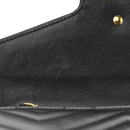 Gucci Calfskin Matelasse GG Marmont Chain Wallet Black 11 of 13