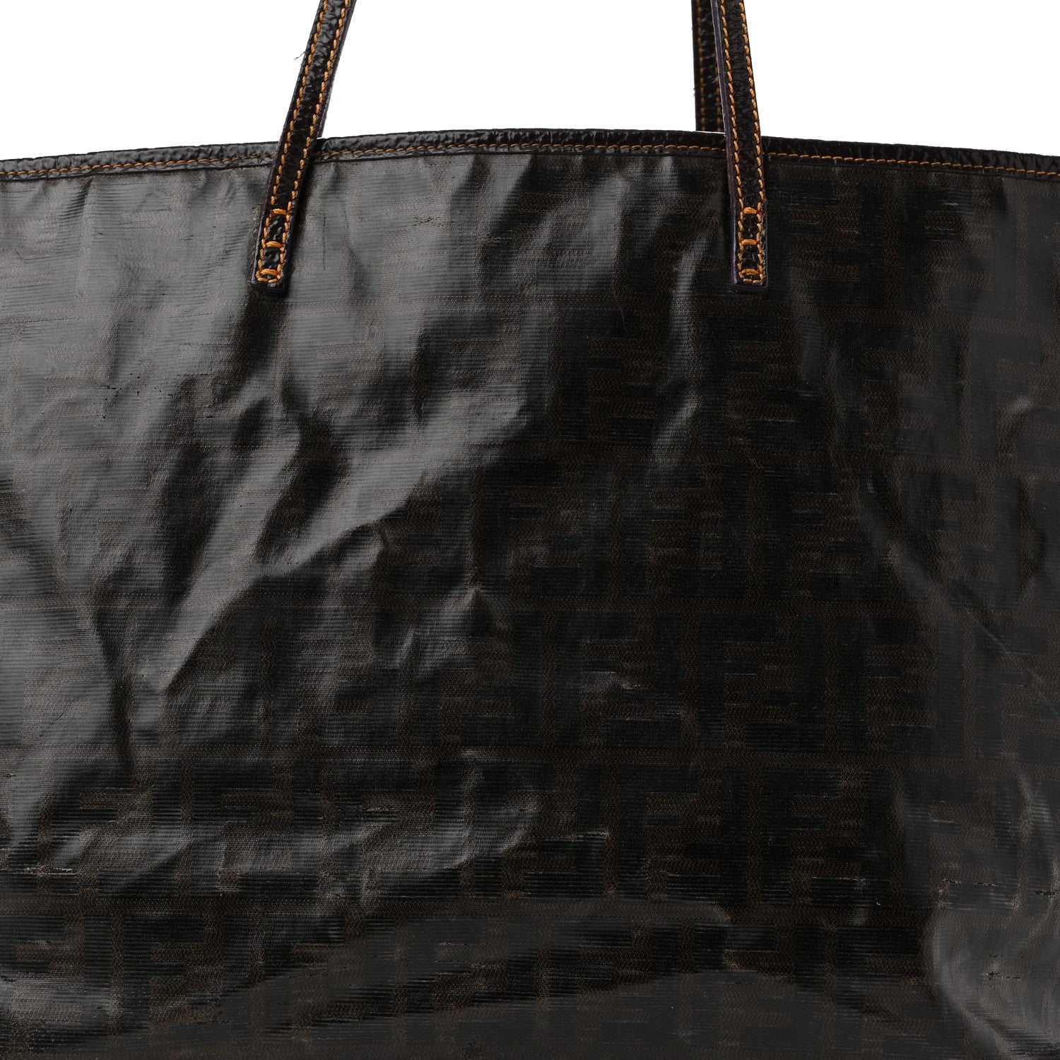 Fendi Zucca Spalmati Matrioska Large Roll Tote Tobacco Black 8 of 16