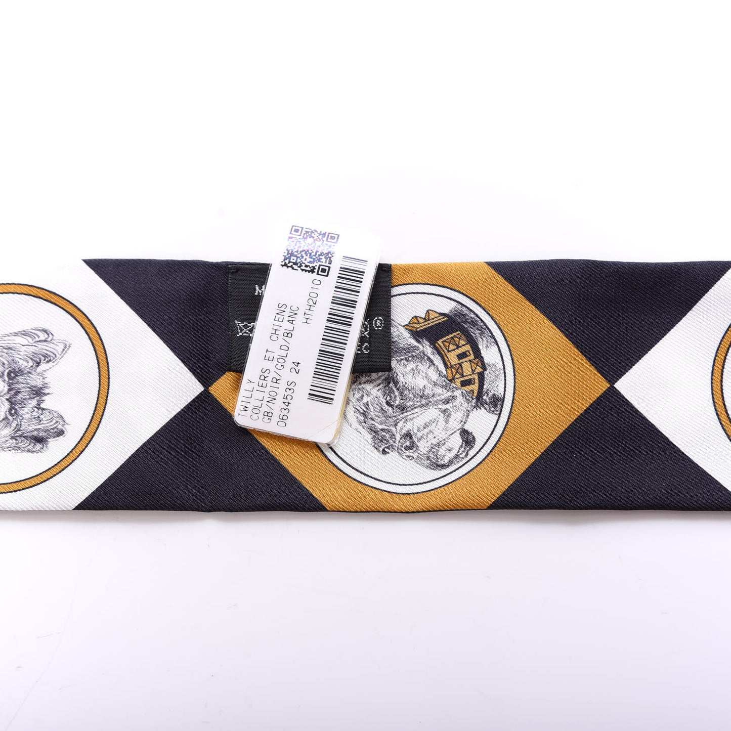Silk Colliers Et Chiens Twilly Black Gold White
