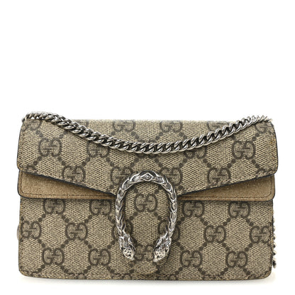 Gucci GG Supreme Monogram Super Mini Dionysus Shoulder Bag Taupe 1 of 9
