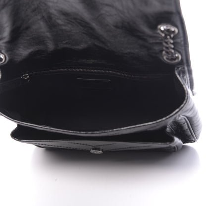 Saint Laurent Crinkled Calfskin Matelasse Monogram Medium Niki Chain Satchel Black 5 of 9