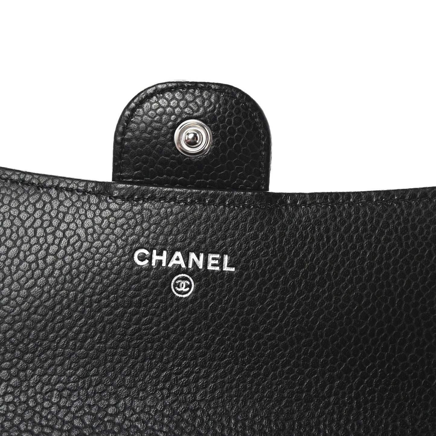 Caviar Quilted Large Gusset Flap Wallet Black
