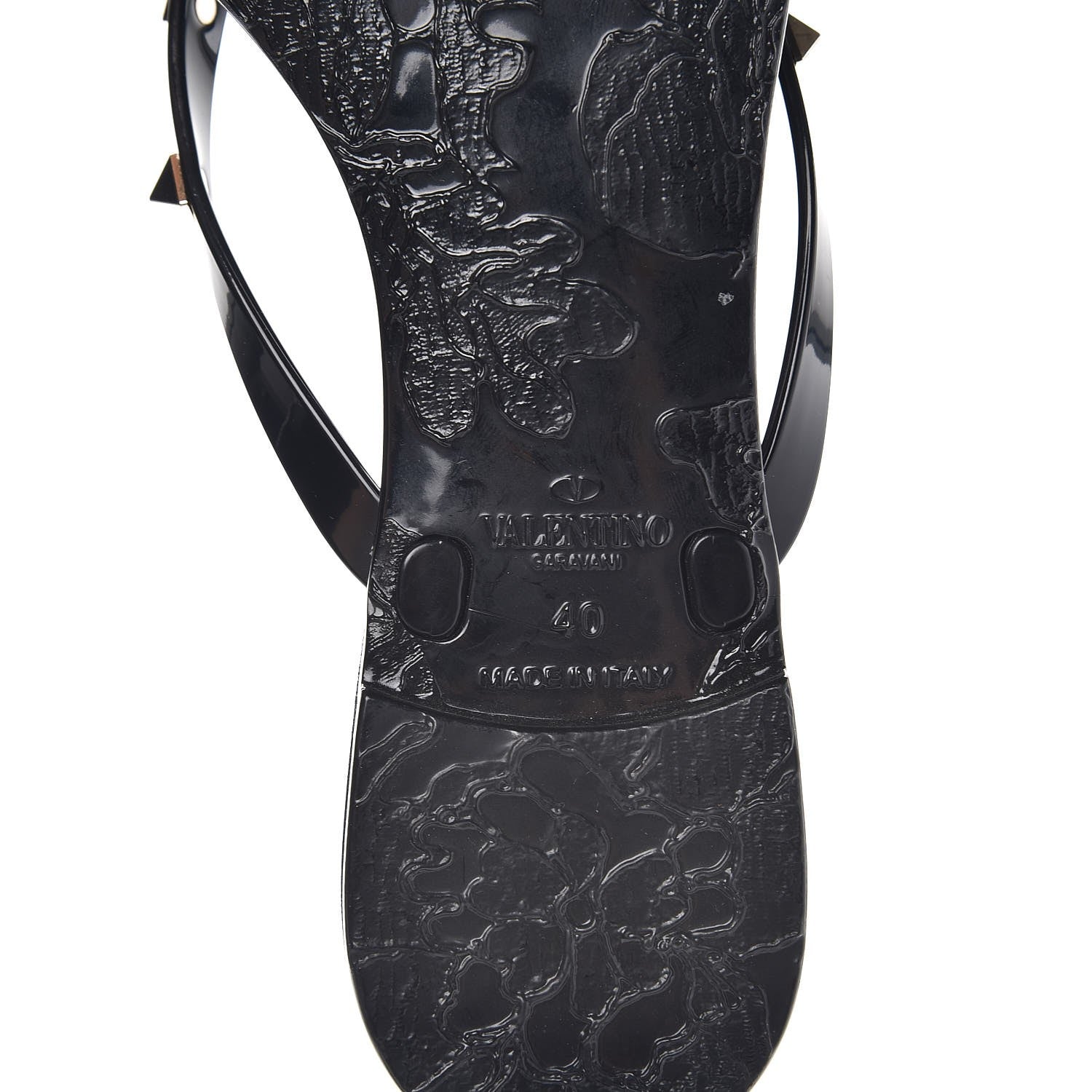 Valentino Garavani PVC Jelly Rockstud Bow Thong Sandals 40 Black 7 of 8