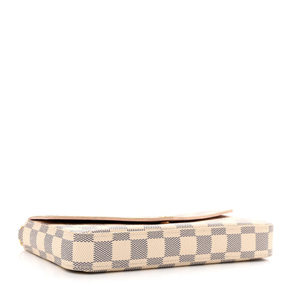Louis Vuitton Damier Azur Pochette Felicie Chain Wallet Rose Ballerine 5 of 14