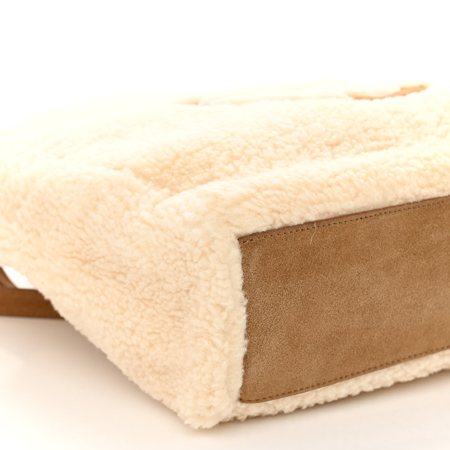 Telfar X UGG Suede Shearling Medium Shopping Bag Natural 10 of 11