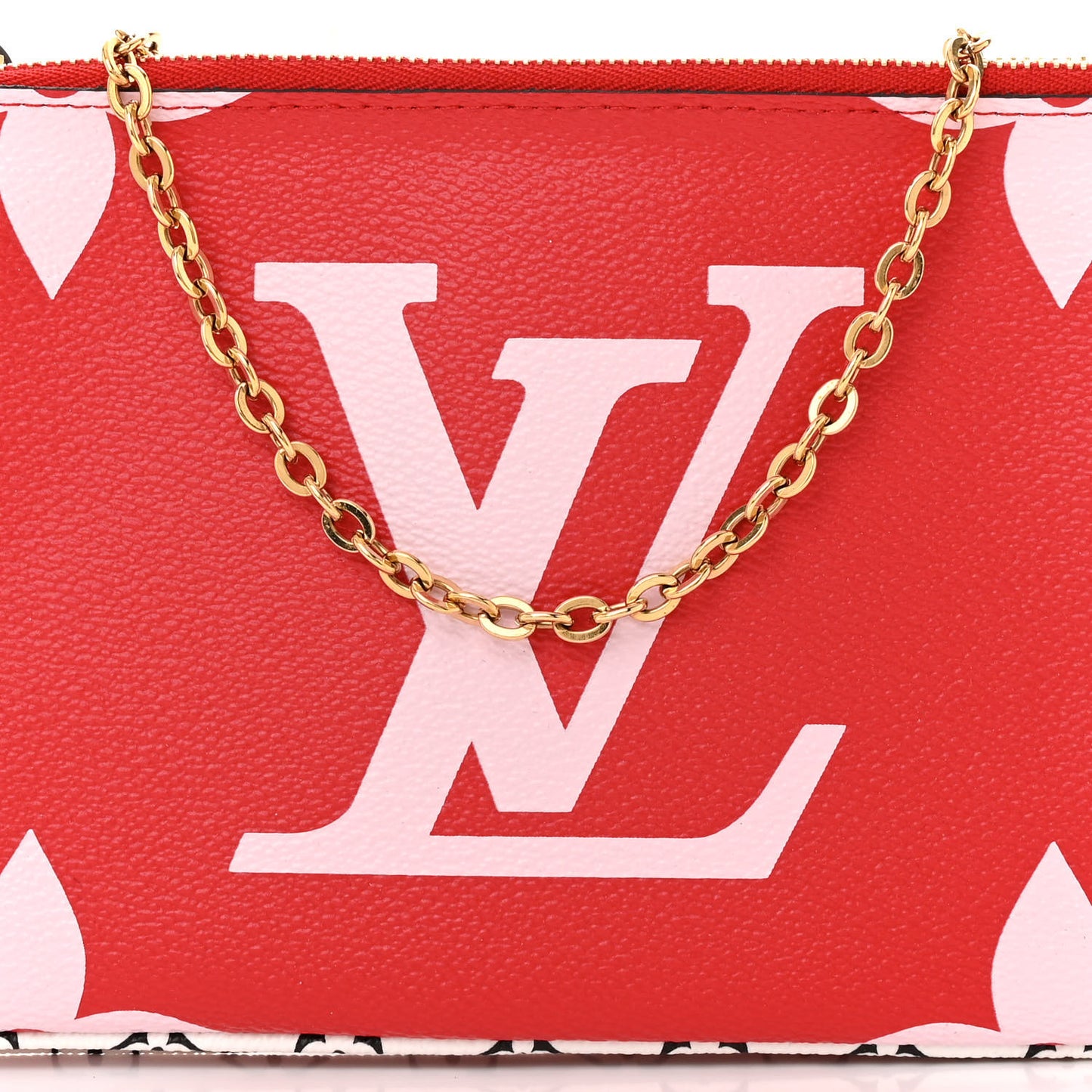Monogram Giant Double Zip Pochette Rouge