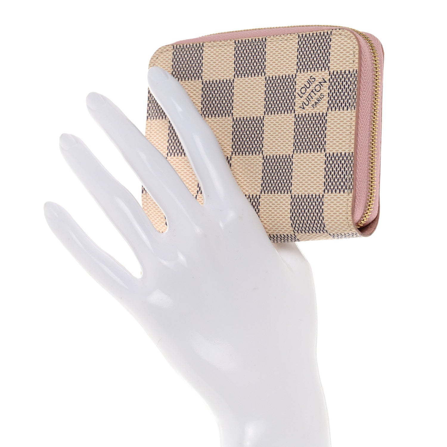 Louis Vuitton Damier Azur Zippy Coin Purse Rose Ballerine 2 of 11